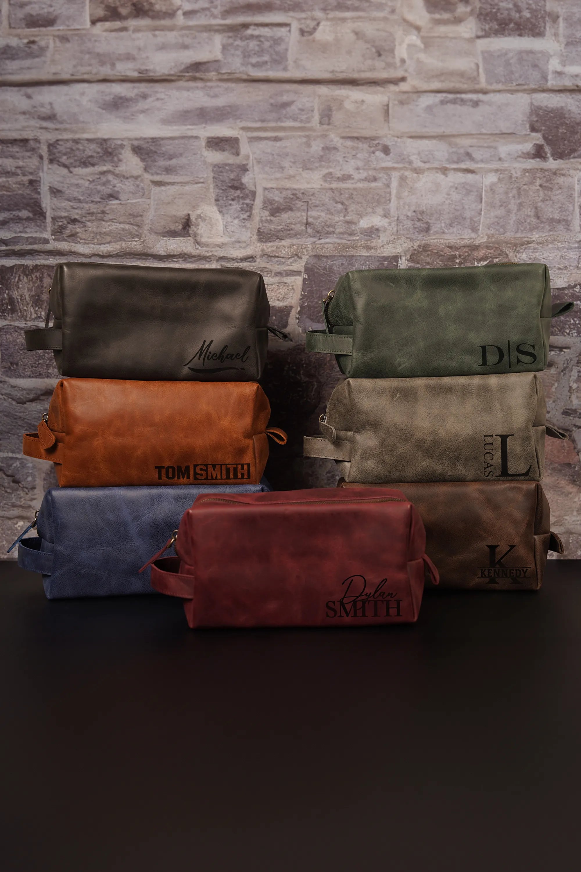 Customized Leather Dopp Kit • Top Grain Leather Toiletry Bag