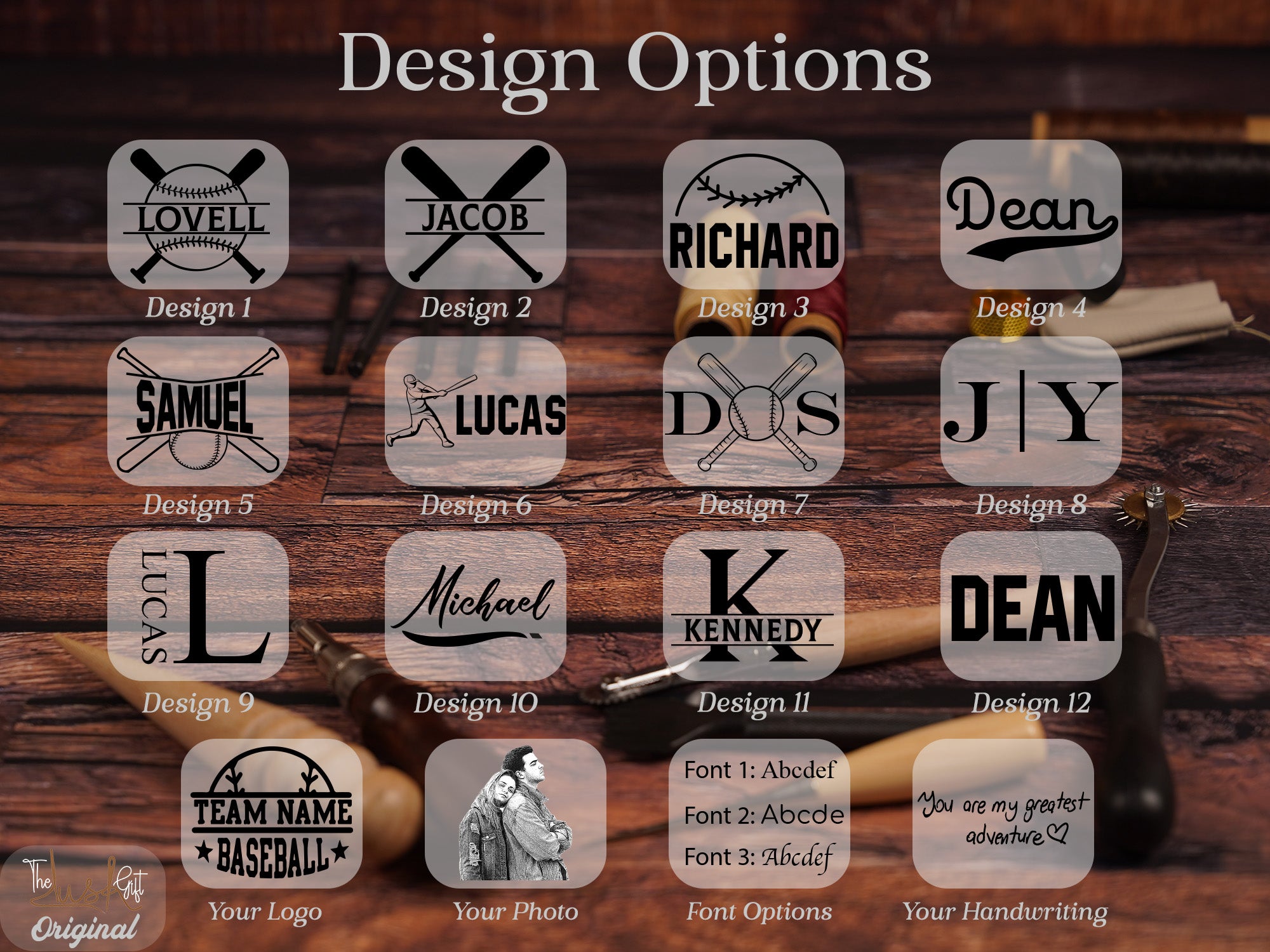 Customized Top-Grain Leather Dopp Kit • Baseball Theme