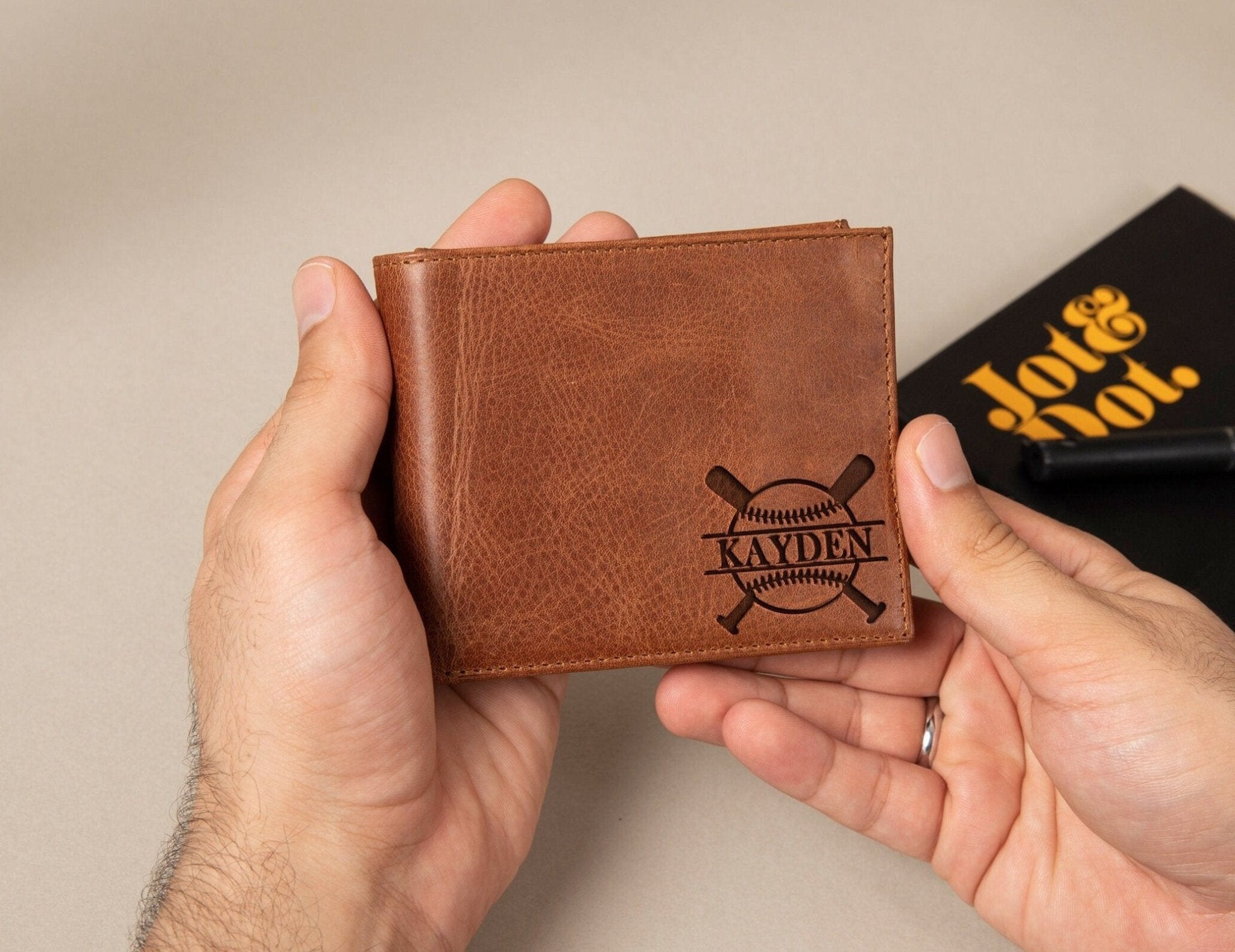 High-Quality Leather Wallets for Baseball Fans - Quality & Durability Wallet photo picture Valentines Day Gift Teenage Boy Gift senior Night Gift Personalized Baseball Wallet ID window wallet Gift to son wallet