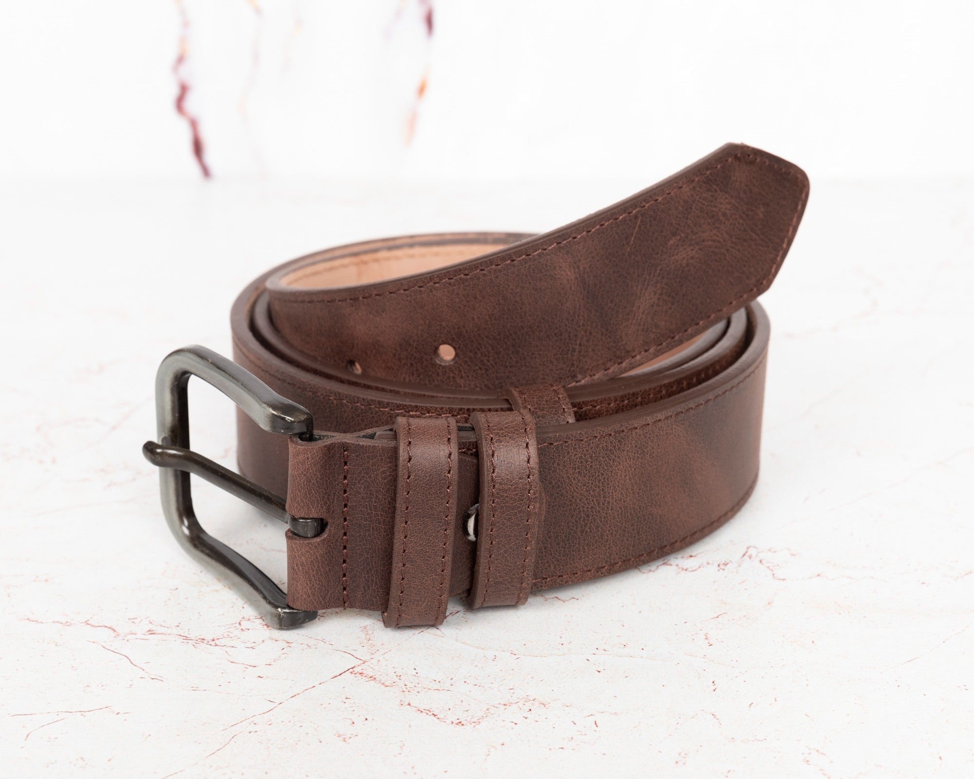 Customized Leather Belt • Personalized Gift For Him - The Lush Gifts - Customized Leather Belt • Personalized Gift For Him - The Lush Gifts - The Lush Gifts - a brown leather belt with a metal buckle - Customized Leather Gift - Personalized Leather Gift
