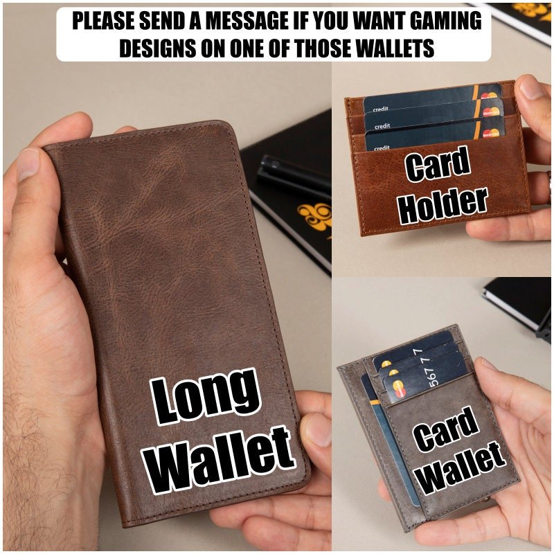 Gamer Themed Wallet • Full - Grain Leather ID Wallet • Custom Gift - The Lush Gifts - Gamer Themed Wallet • Full - Grain Leather ID Wallet • Custom Gift - The Lush Gifts - The Lush Gifts - Gift for Gamer Man, Personalized Leather ID Wallet, Unique Gamer Gift for Boyfriend, Birthday Gift for Teenage Gamer, Cool Gift 16 years Old - Customized Leather Gift - Personalized Leather Gift
