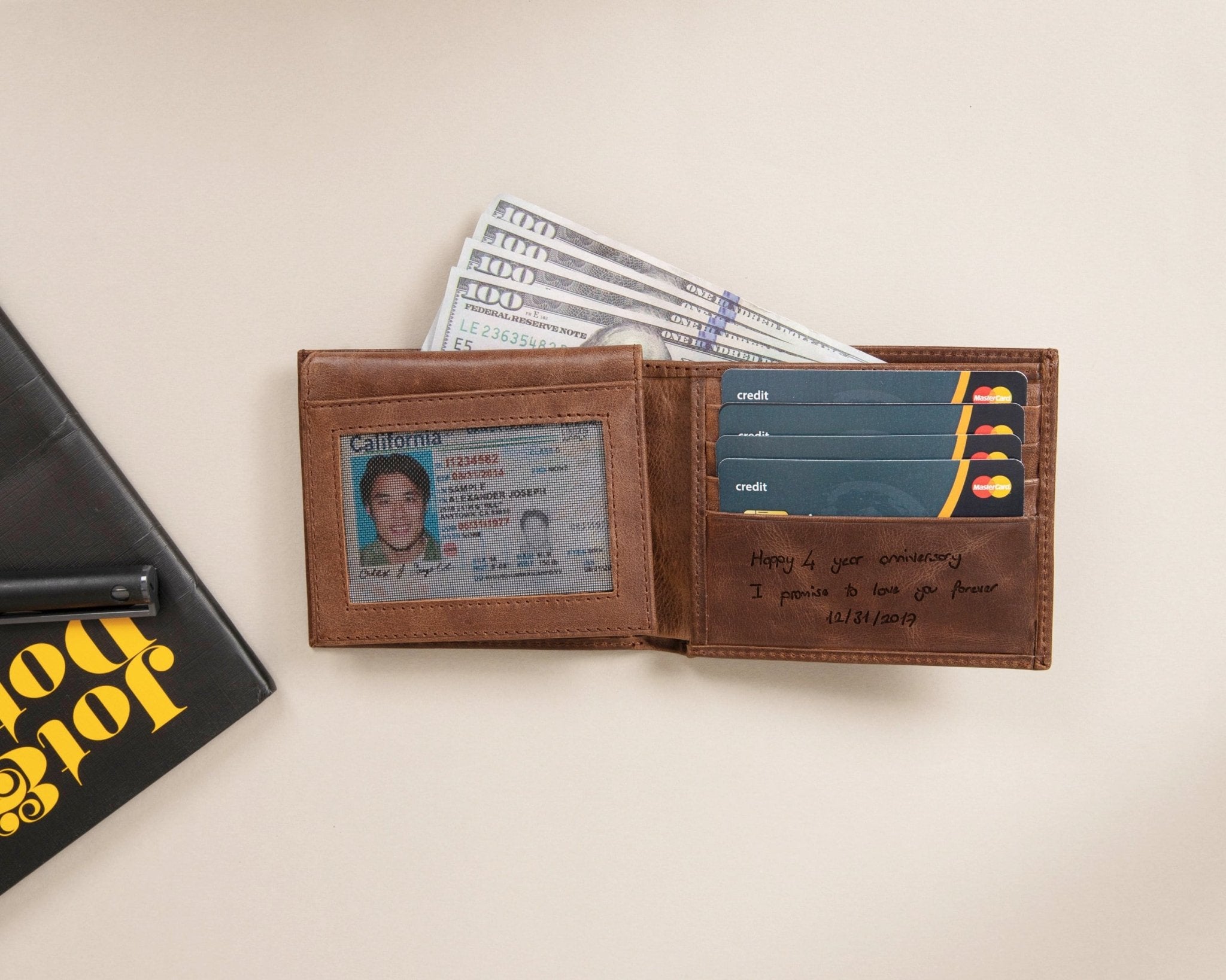 Hockey Wallet • Full - Grain Leather ID Wallet • Customized Gift - The Lush Gifts - Hockey Wallet • Full - Grain Leather ID Wallet • Customized Gift - The Lush Gifts - The Lush Gifts - Hockey Wallet, Personalized Gift for Hockey Player, - Customized Leather Gift - Personalized Leather Gift High-Quality Leather Wallets for Hockey Fans - Quality & Durability