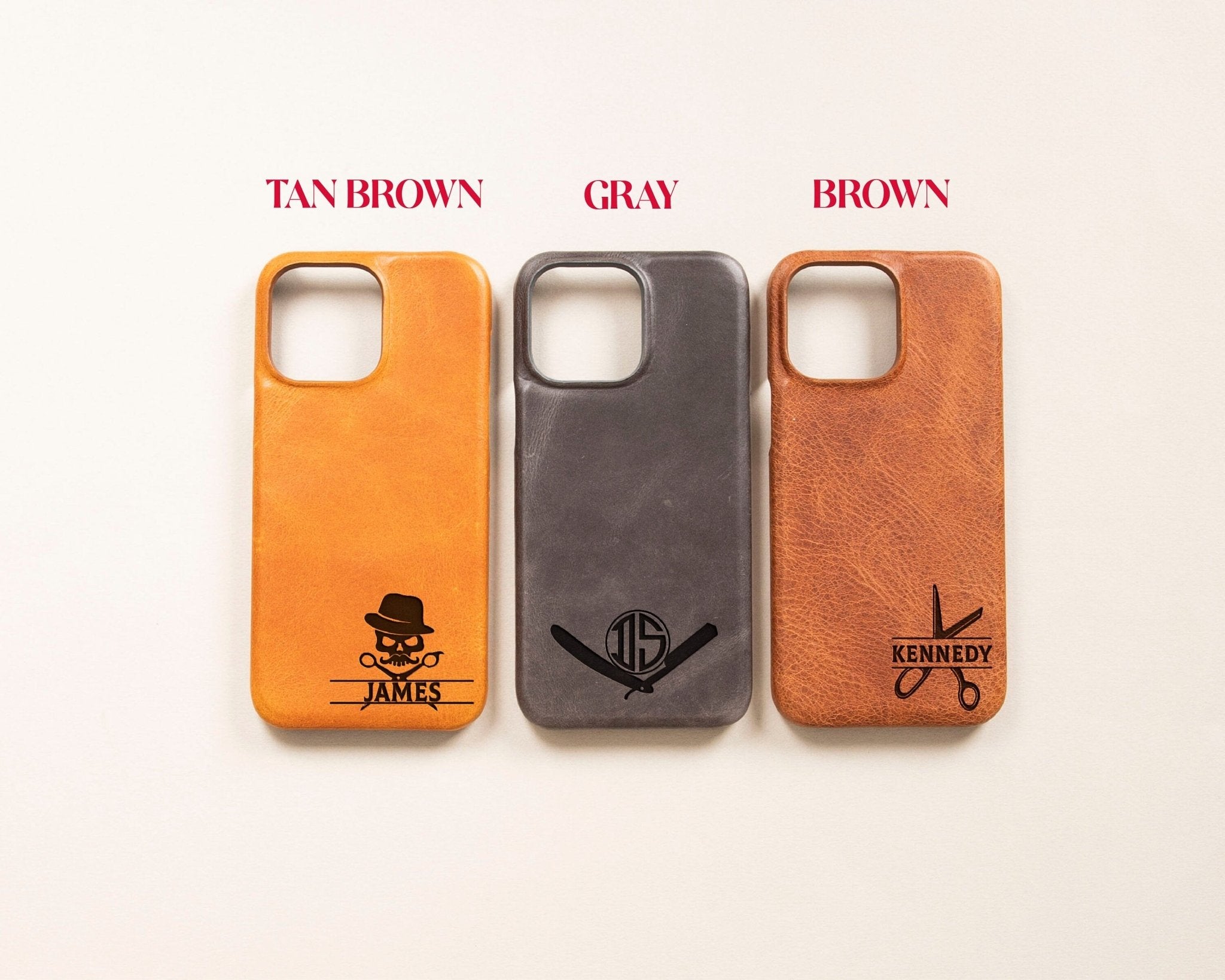 iPhone Case Barber Design • Customized Leather iPhone 14 & 15 Cases - The Lush Gifts - iPhone Case Barber Design • Customized Leather iPhone 14 & 15 Cases - The Lush Gifts - The Lush Gifts - iPhone14_Brown_NoEngrave - Gift for Barber Husband, Custom iPhone 14 Case Gift, Leather iPhone Case, iPhone 14 Pro Case, iPhone 14 Pro Max, for Hair Stylist Spouse - Customized Leather Gift - Personalized Leather Gift