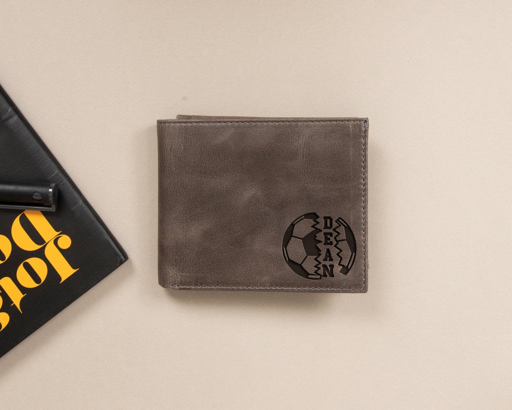 Soccer Themed Wallet • Full - Grain Leather ID Wallet • Customized Gift - The Lush Gifts - Soccer Themed Wallet • Full - Grain Leather ID Wallet • Customized Gift - The Lush Gifts - The Lush Gifts - Soccer Wallet, Personalized Leather Wallet for Boys, Birthday Gift for Teens, Custom Wallet Leather Gift, Son in law Soccer player Gift Man - Customized Leather Gift - Personalized Leather Gift