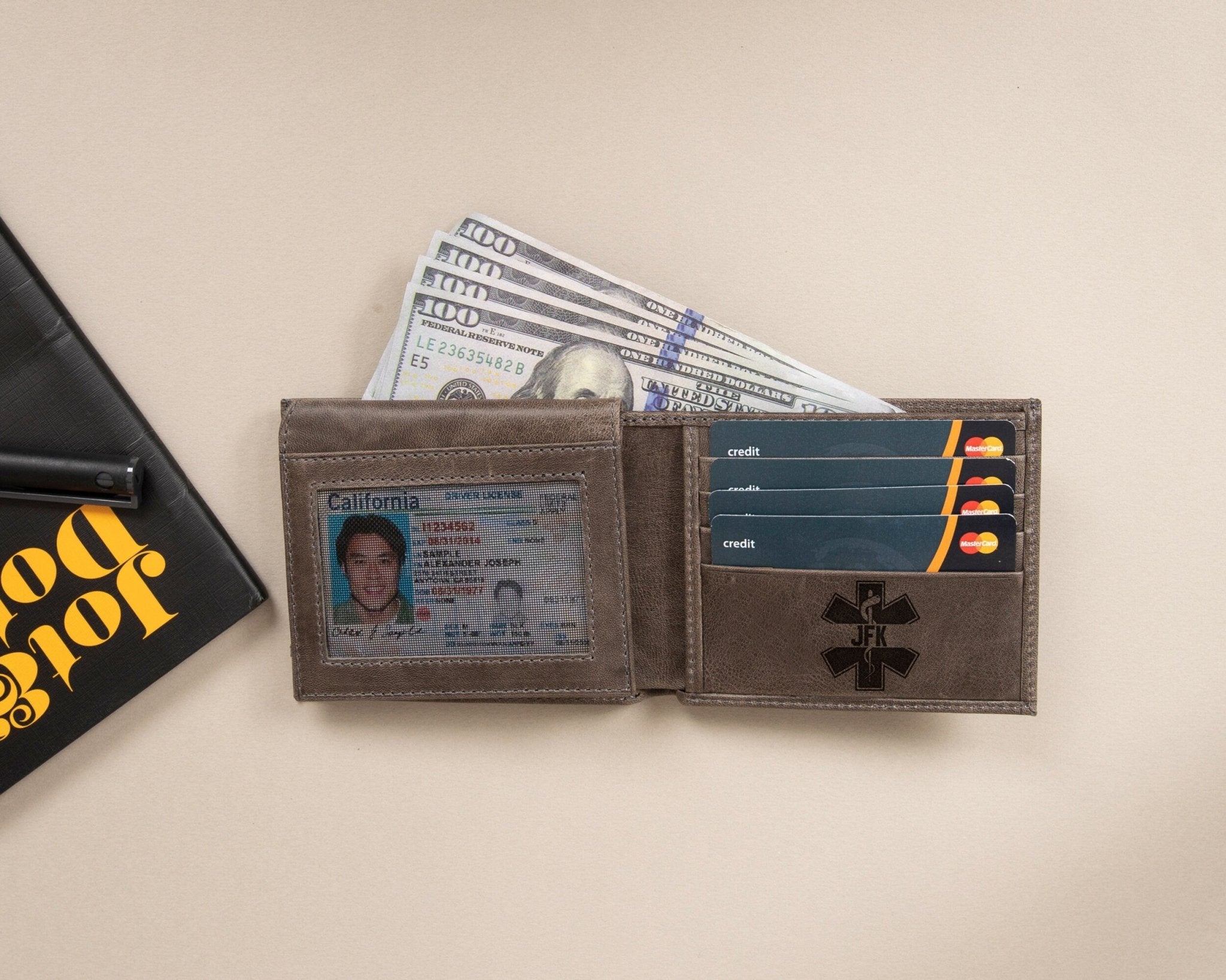 Paramedic Themed Wallet • Full - Grain Leather ID Wallet • Custom Gift - The Lush Gifts - Paramedic Themed Wallet • Full - Grain Leather ID Wallet • Custom Gift - The Lush Gifts - The Lush Gifts - Paramedic Gift Wallet, Personalized Leather Wallet, - Customized Leather Gift - Personalized Leather Gift