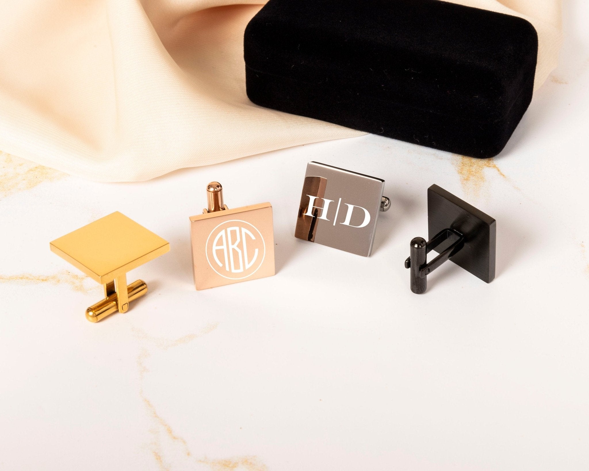 Personalized Cuff Links • Custom Cufflink Gift For Stylish Men - The Lush Gifts - Personalized Cuff Links • Custom Cufflink Gift For Stylish Men - The Lush Gifts - The Lush Gifts - Custom Cuff Links, Personalized cufflinks for groomsmen, Father of Bride Gift, Bestman Gift idea, Gift for Groom, Thank you Wedding Gift - Customized Leather Gift - Personalized Leather Gift